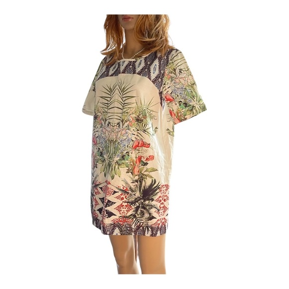Blogger Favorite Zara 100% Cotton Tahiti Shift Dress Size Medium - Picture 1 of 10